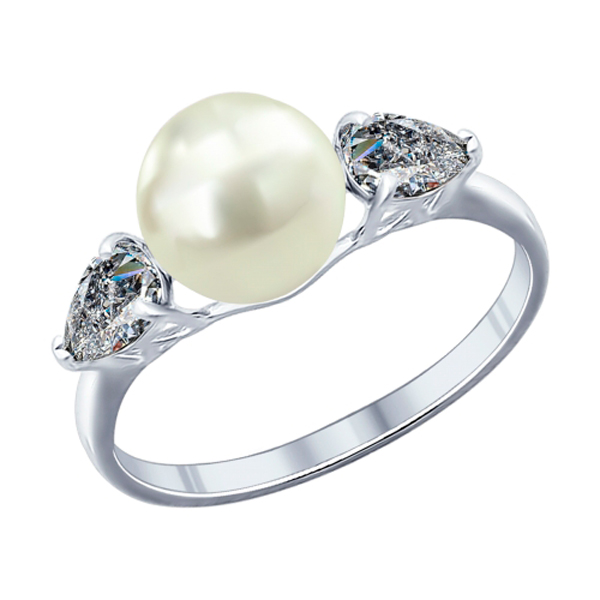 

Серебряное кольцо с фианитами 94011763