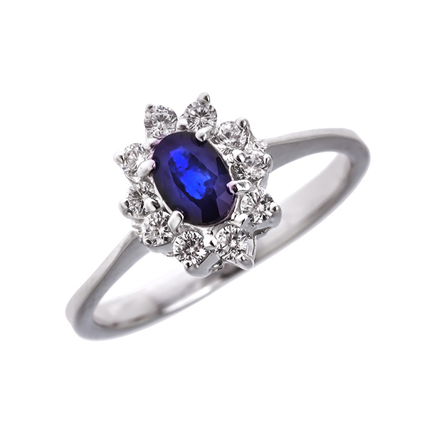 

Серебряное кольцо Sandara с сапфиром и фианитами ANR1310