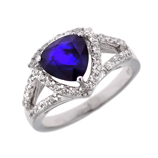 

Серебряное кольцо Sandara с сапфиром и фианитами ANR1493