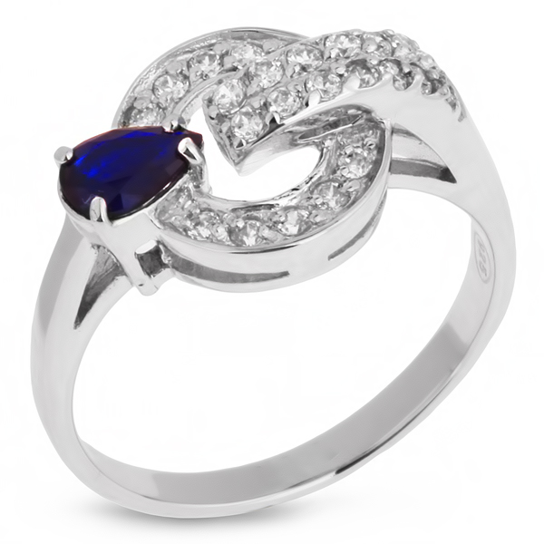 

Серебряное кольцо Sandara с сапфиром и фианитами ANR1556