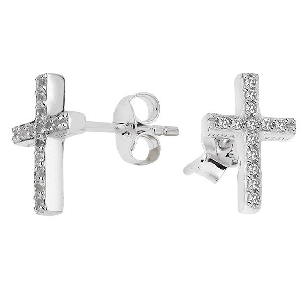 

Серебряные серьги Hot Diamonds с бриллиантом и белыми топазами DE552
