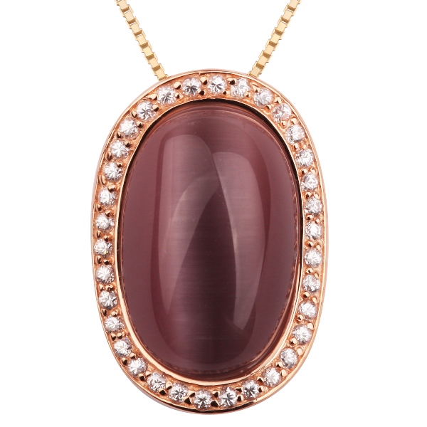 

Серебряный кулон с тигровым глазом и фианитами JSP0761
