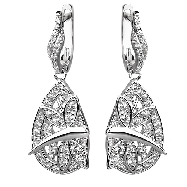 

Серебряные серьги L.A. Crystal с фианитом MGE029
