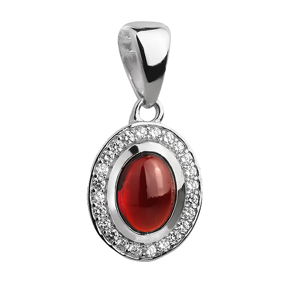 

Серебряный кулон Karluv Most с гранатом и фианитами RNP402