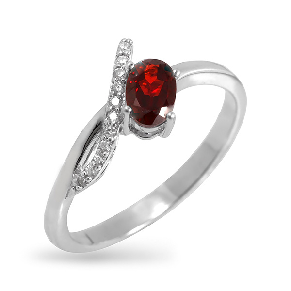 

Серебряное кольцо Karluv Most с гранатом и фианитами RNR110
