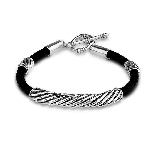 

Серебряный браслет Yaffo из кожи SAB795
