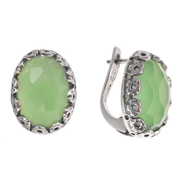 

Серебряные серьги Yaffo с мятным кварцем SAE528