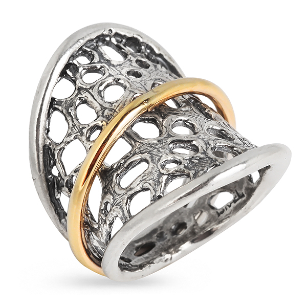 

Серебряное кольцо Yaffo с золотом SAR316
