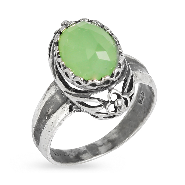 

Серебряное кольцо Yaffo с зеленым кварцем SAR370