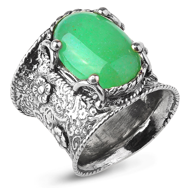 

Серебряное кольцо Yaffo с авантюрином SAR912AV