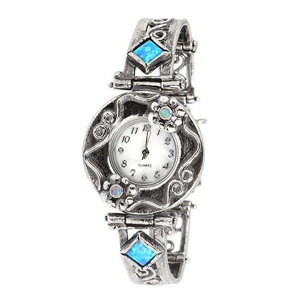 

Серебряные часы Yaffo с опалом синтетическим SAW626