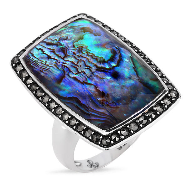 

Серебряное кольцо ALEXANDRE VASSILIEV с перламутром, горным хрусталем и марказитами Swarovski TJR441