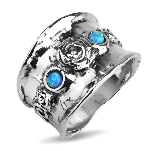 

Серебряное кольцо Yaffo с синтетическим опалом TZR314