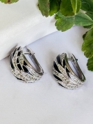 Серебряные серьги Fresh с фианитом