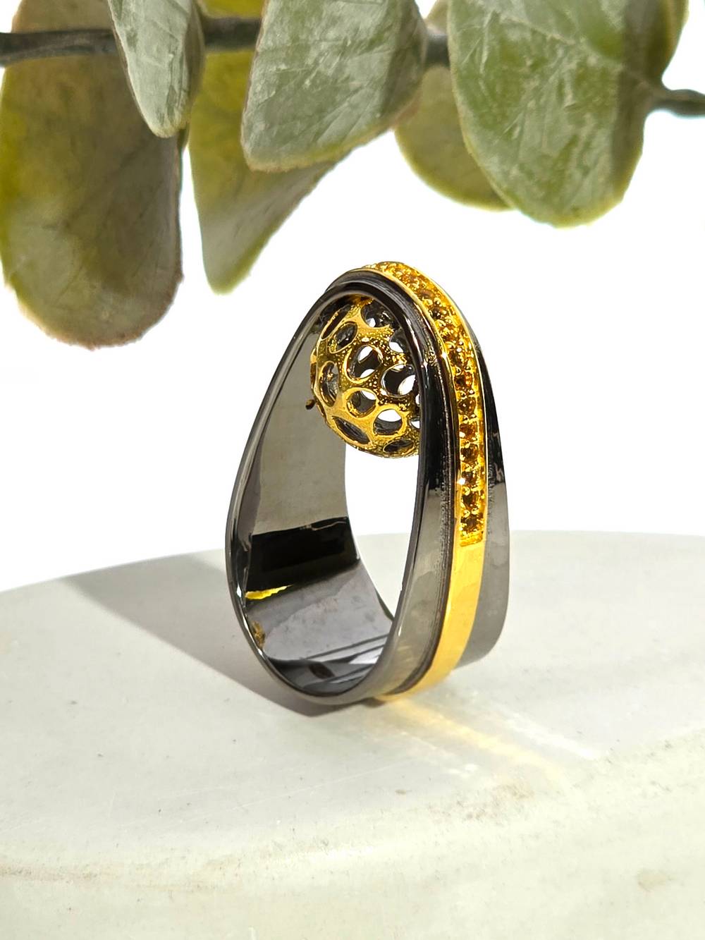 Серебряное кольцо с цитрином