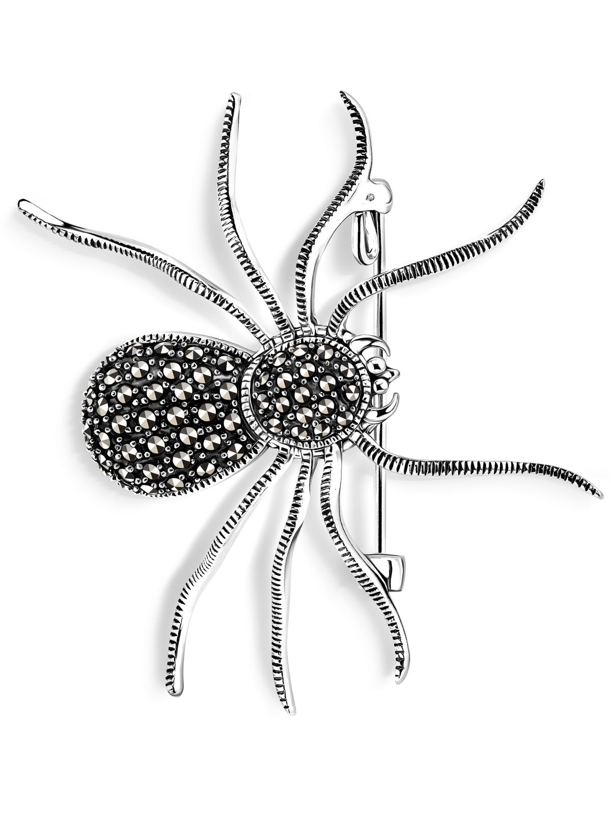 Серебряная брошь ALEXANDRE VASSILIEV с марказитами Swarovski