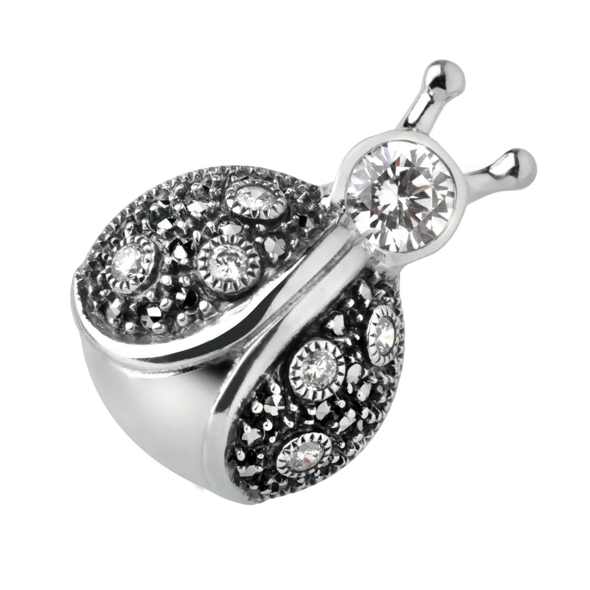 Серебряная брошь ALEXANDRE VASSILIEV с марказитами Swarovski и фианитами Swarovski