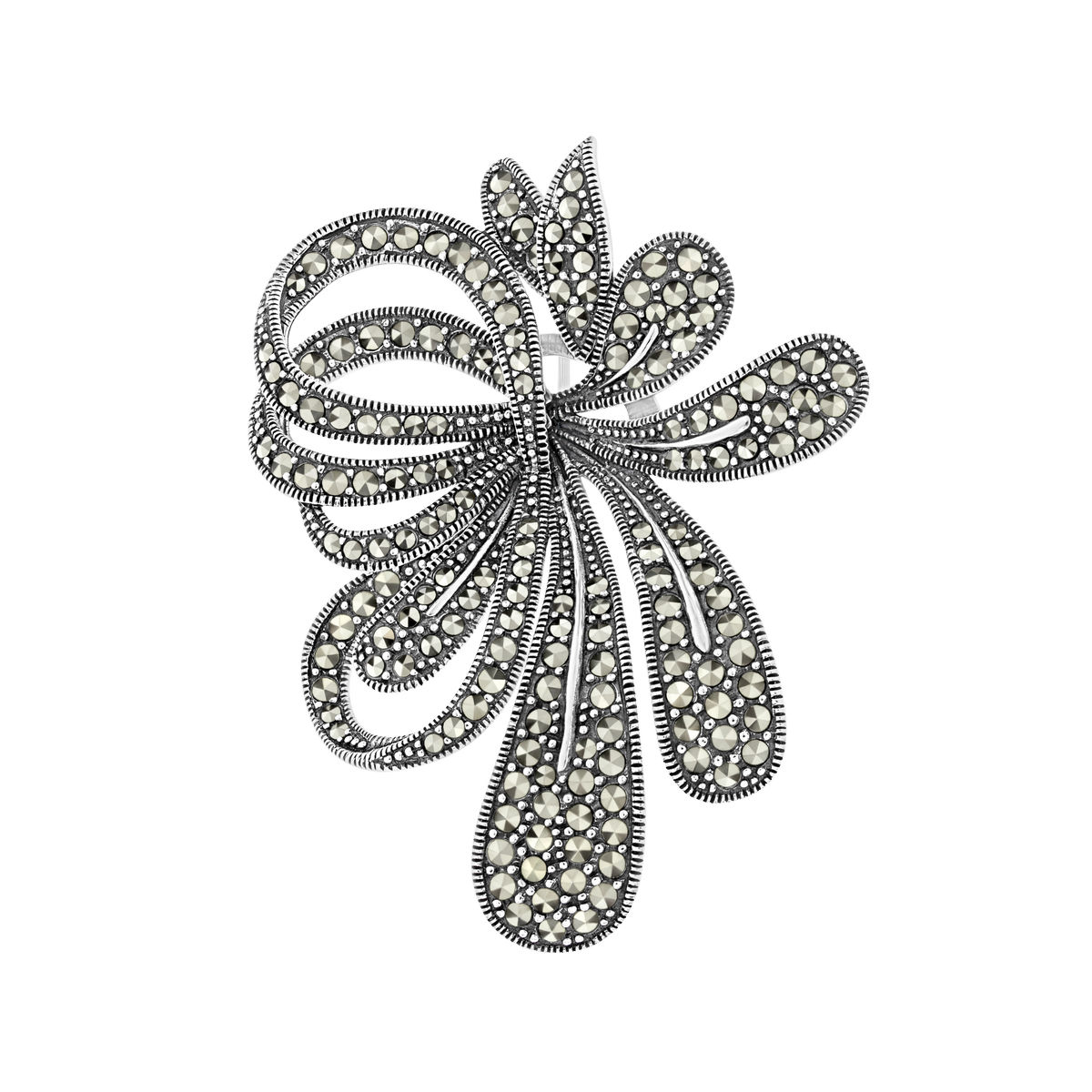 Серебряная брошь ALEXANDRE VASSILIEV с марказитами Swarovski