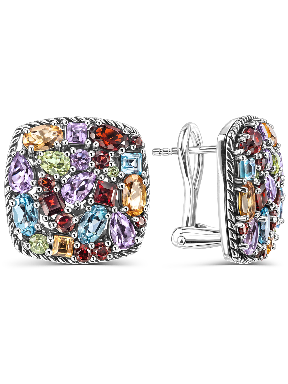 Серебряные серьги ALEXANDRE VASSILIEV с топазом