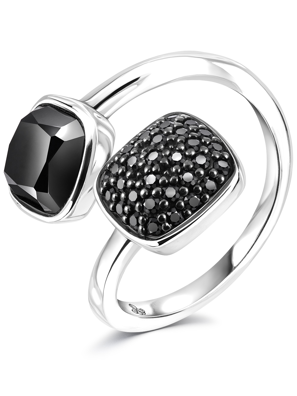 Серебряное кольцо ALEXANDRE VASSILIEV с черным ониксом и шпинелью