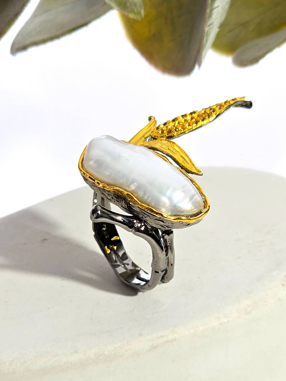 Серебряное кольцо с цитрином