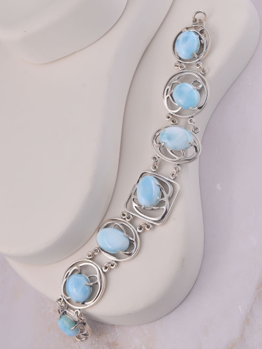 Серебряный браслет ETERI с ларимаром