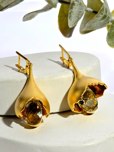 Серебряные серьги с аметистом