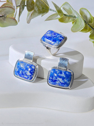 Серебряные серьги ETERI с лазуритом