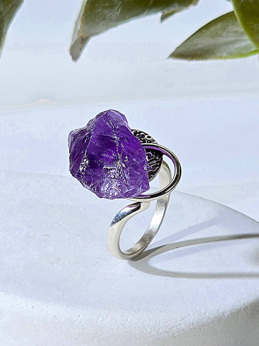 Серебряное кольцо ETERI с аметистом