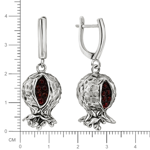 Серебряные серьги ETERI с гранатом