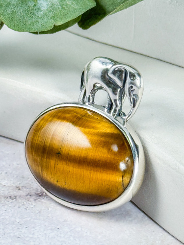 Серебряная подвеска ETERI с тигровым глазом