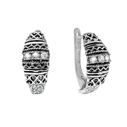 Серебряные серьги Yaffo с фианитом