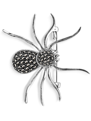 Серебряная брошь ALEXANDRE VASSILIEV с марказитами Swarovski