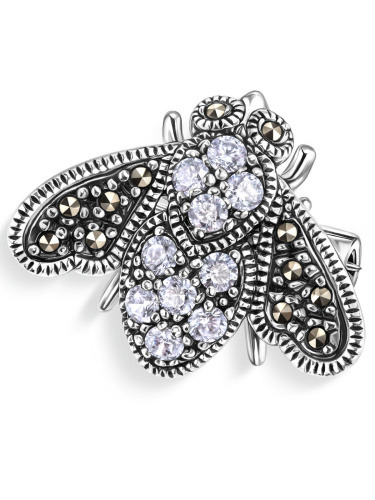 Серебряная брошь ALEXANDRE VASSILIEV с марказитами Swarovski и фианитами Swarovski