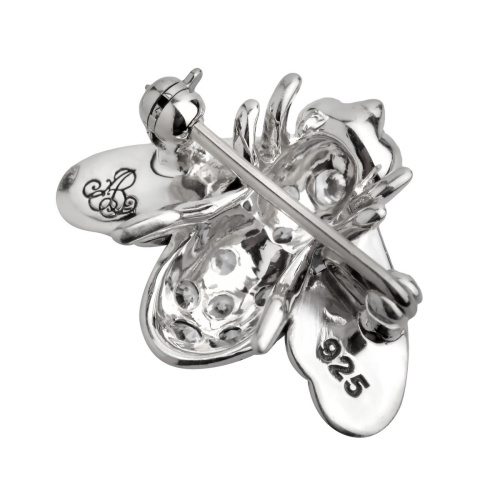 Серебряная брошь ALEXANDRE VASSILIEV с марказитами Swarovski и фианитами Swarovski