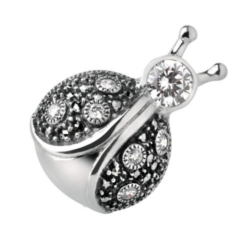 Серебряная брошь ALEXANDRE VASSILIEV с марказитами Swarovski и фианитами Swarovski
