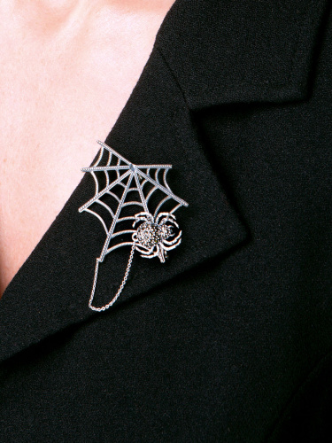 Серебряная брошь ALEXANDRE VASSILIEV с марказитами Swarovski