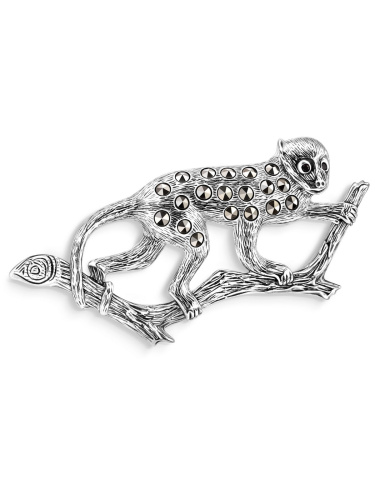 Серебряная брошь ALEXANDRE VASSILIEV с марказитами Swarovski
