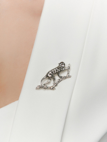 Серебряная брошь ALEXANDRE VASSILIEV с марказитами Swarovski
