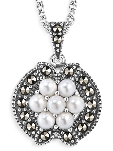 Кулон на цепи ALEXANDRE VASSILIEV с микрожемчугом и марказитами