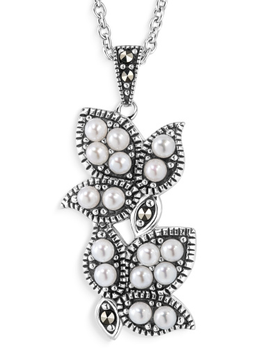 Кулон на цепи ALEXANDRE VASSILIEV с микрожемчугом и марказитами