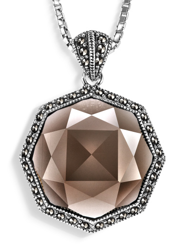 Кулон на цепи ALEXANDRE VASSILIEV с раухтопазом и марказитами Swarovski