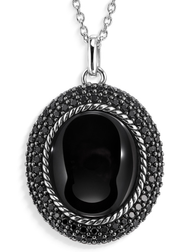 Кулон на цепи ALEXANDRE VASSILIEV с черным ониксом и шпинелью