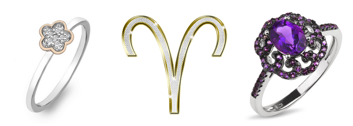 Кольца с камнями для овнов