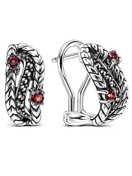 Серебряные серьги ALEXANDRE VASSILIEV с лолитом и марказитами Swarovski 